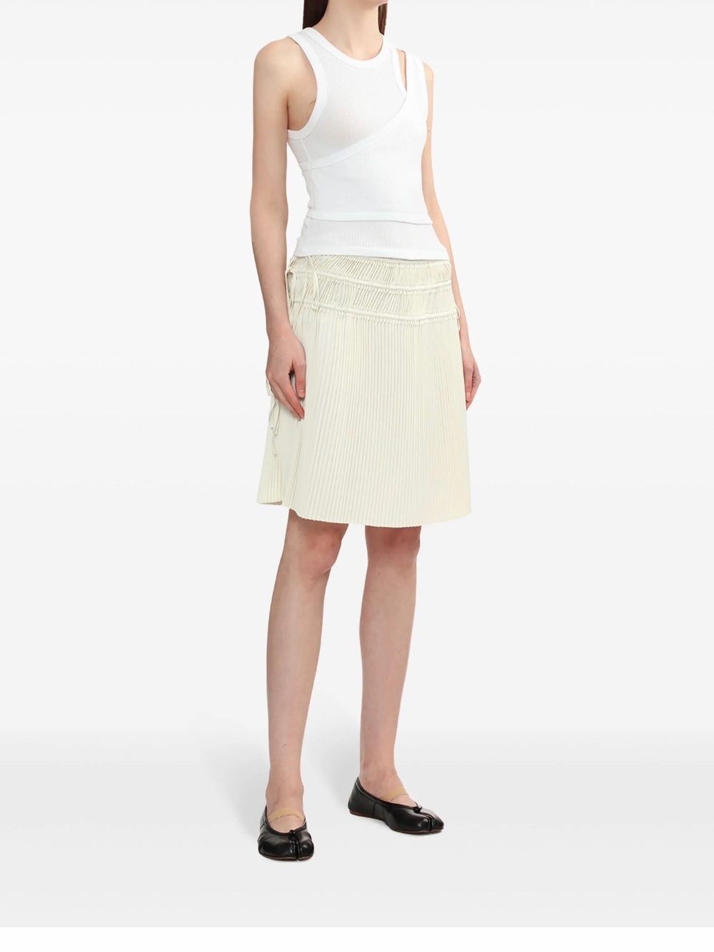 Helmut Lang Strap Detail Pleated Midi Skirt Size XS/S